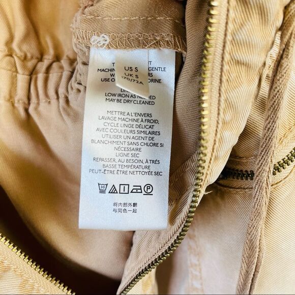 Anthropologie Ivy Utility Zip Up Tencel Romper One Piece Jumpsuit Yellow S - Picture 13 of 15